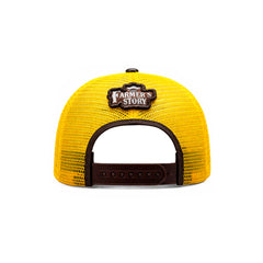 Gorra Barn Blue Trucker Ajustable Estilo Granja Farmer Agro amarillo