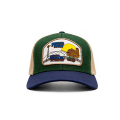 Gorra Barn Blue Trucker Ajustable Estilo Granja Farmer Agro verde