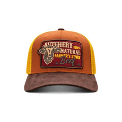 Gorra Knite Farmer Beef Red Trucker Ganado Ajustable naranja