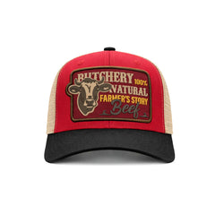 Gorra Knite Farmer Beef Red Trucker Ganado Ajustable rojo