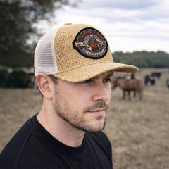 Gorra Knite Farmer Fisher Rojo Trucker Pesca Ocean beige