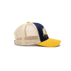 Gorra Knite Farmer Gallo Azul Trucker Agro Ajustable amarillo