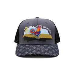 Gorra Knite Farmer Gallo Azul Trucker Agro Ajustable azul