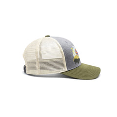Gorra Knite Farmer Gallo Azul Trucker Agro Ajustable blanco