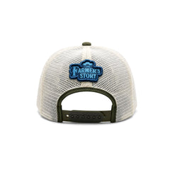 Gorra Knite Farmer Gallo Azul Trucker Agro Ajustable blanco