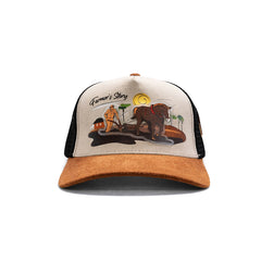 Gorra Trucker Harvest brown Ajustable Knite Estilo Campo beige