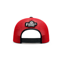 Gorra Trucker Harvest Black Ajustable Estilo Farmer Urbana rojo
