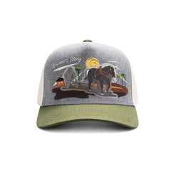 Gorra Trucker Harvest Black Ajustable Estilo Farmer Urbana verde