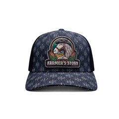 Gorra Knite Farmer Horse Black Trucker Caballo Ajustable azul