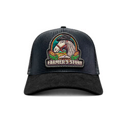 Gorra Knite Farmer Horse Black Trucker Caballo Ajustable negro