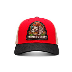 Gorra Knite Farmer Horse Brown Agro Trucker Caballo Rancho rojo