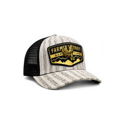 Gorra Knite Farmer Rooster Gold Trucker Gallo Oro Ajustable blanco