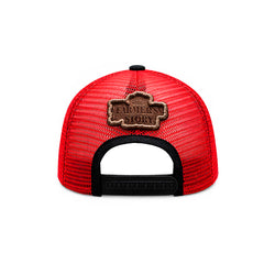 Gorra Knite Farmer Rooster Silver Trucker Plata Ajustable rojo
