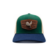 Gorra Knite Farmer Rooster Silver Trucker Plata Ajustable verde
