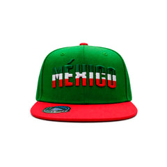 Gorra México Knite Tricolor Snapback Visera Plana World Cup
