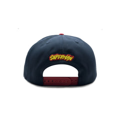 Gorra Superman Iron Placa Snapback Visera Plana Original marino