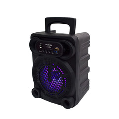 Bocina Bluetooth portátil 4 pulgadas con micrófono y luz LED
