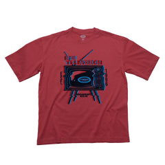 Playera Oversized Hombre Algodón 240g Retro Tv Glitch