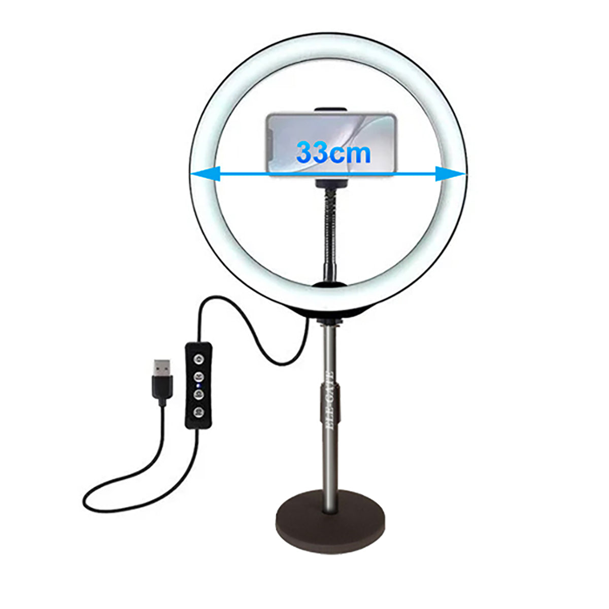 Aro De Luz Led Elegate De 12 Pulgadas 33 Cm Con Tripie - Negro Blanco frío