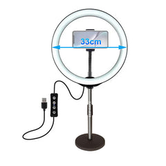 Aro De Luz Led Elegate De 12 Pulgadas 33 Cm Con Tripie - Negro Blanco frío