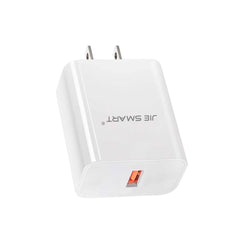 Cargador Rápido QC3.0 Blanco con Entrada Tipo C JIE SMART
