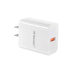 Cargador Rápido QC3.0 Blanco con Entrada Tipo C JIE SMART