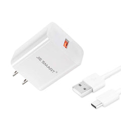 Cargador Rápido QC3.0 Blanco con Entrada Tipo C JIE SMART
