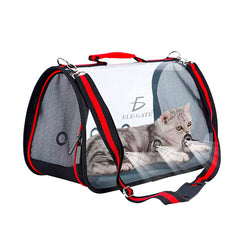 Transportadora Elegate Bolsa Mascota Arco Perro Gato Viaje Mediano Rojo