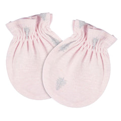 Mitones Gerber bebé rosa 4 piezas antirrasguños algodón 0-3m-0-3M