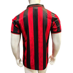 Jersey Lotto Retro Milan Roja Negra Manga Corta XL