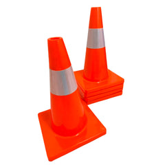 Set Conos 5 pzs Tránsito Vial Naranja Reflejante Seguridad-45 cm