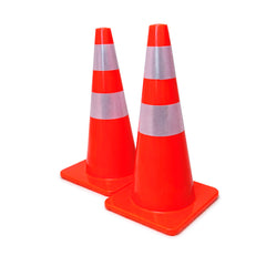 Set Conos 5 pzs Tránsito Vial Naranja Reflejante Seguridad-70 cm
