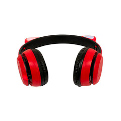 Audífonos Diadema Orejas De Gato Bluetooth Luz Led Buytiti - Rojo