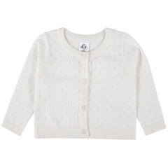 Sueter Gerber algodón blanco con botones para bebé y niña-3T