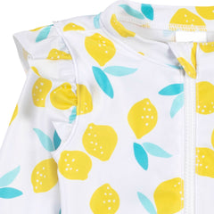 Traje de baño Gerber niña UPF 50+ blanco limones 2 a 5 años-4T