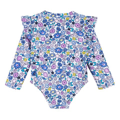 Traje de baño niña Gerber 1 pieza fresa UPF 50+ bebé-4T