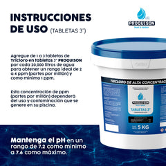 Cloro para alberca 5 kg tabletas 3 pulgadas Proquison 90%