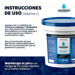Cloro para alberca 10 kg tabletas 3 pulgadas Proquison 90%