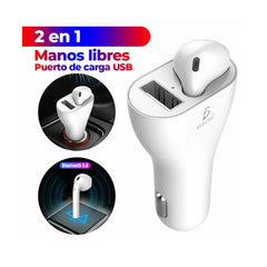 TRASMISOR FM BLUETOOTH CON AURICULAR MANOS LIBRES