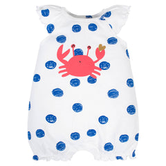 Romper Gerber azul blanco ropa bebé niña algodón verano-4T