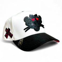 VAGO Style LA PANTERA Gorra Blanca Ajustable Negra-Unitalla