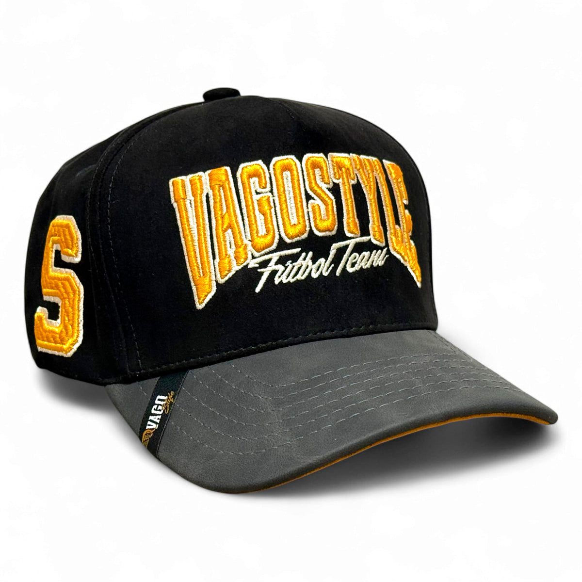 VAGO FUTBOL TEAM Gorra Visera Curva Ngro Imitación Piel Gris-Unitalla