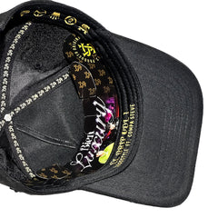 VAGO Style LUXURY Gorra Unica Artesanal Negra de Gamuza Ajustable con Visera Curva-Unitalla