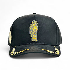 Gorra Vago Style San Judas Placa Dorada Snapback Negra-Unitalla