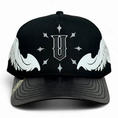 VAGO WHITE ANGELS Gorra Visera Curva Negra Imitación Piel-Unitalla