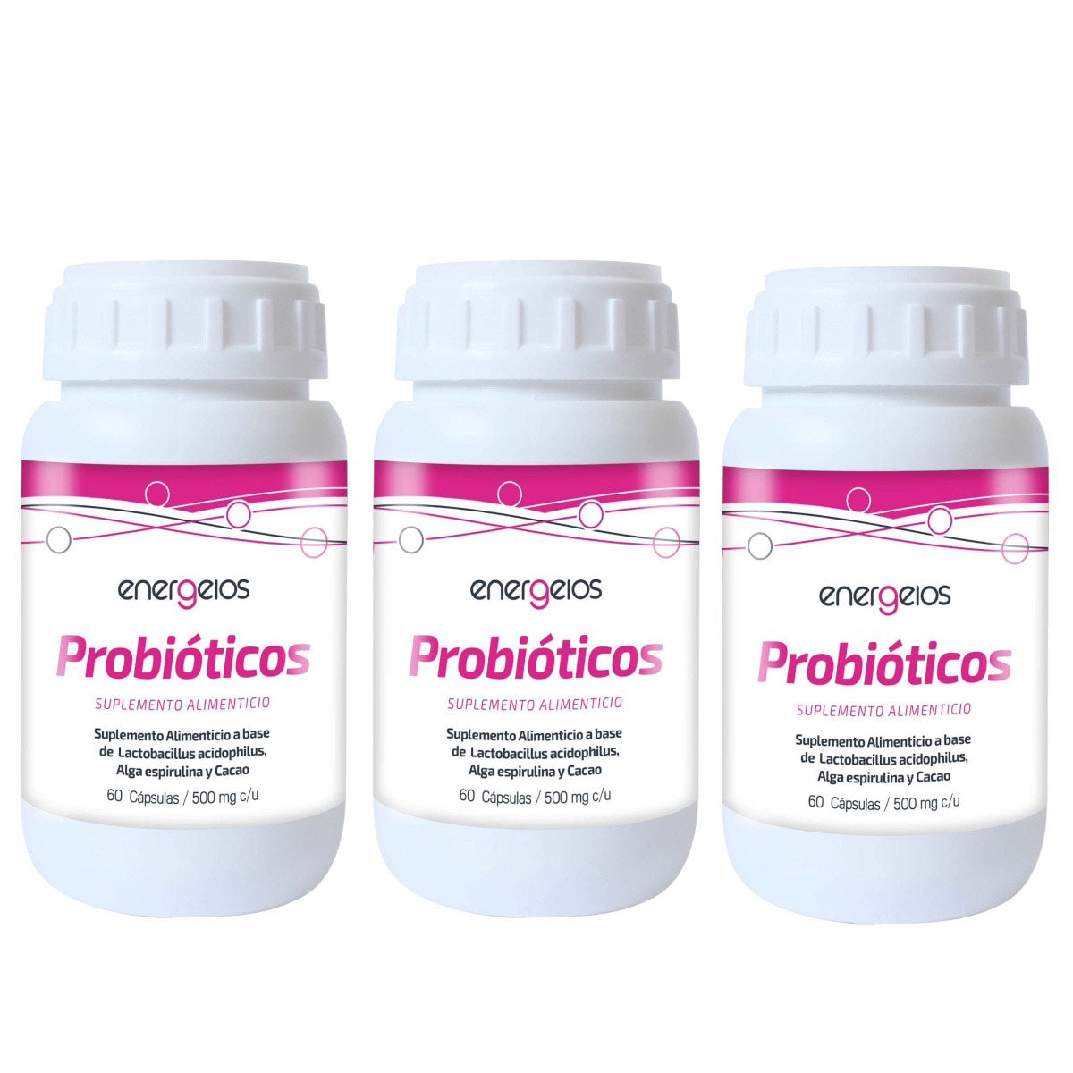 Probióticos espirulina 180 cápsulas energeios suplemento