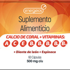 Kit 3 Calcio de Coral con Vitaminas B 90 cáps Energeios