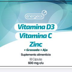Suplemento Vitamina C D3 y Zinc 3 Frascos Energeios