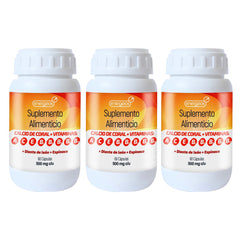 Kit 3 Calcio de Coral con Vitaminas B 90 cáps Energeios
