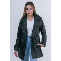 Abrigo piel borrego Castelli dama 3/4 con cinturón gabardina-XXL